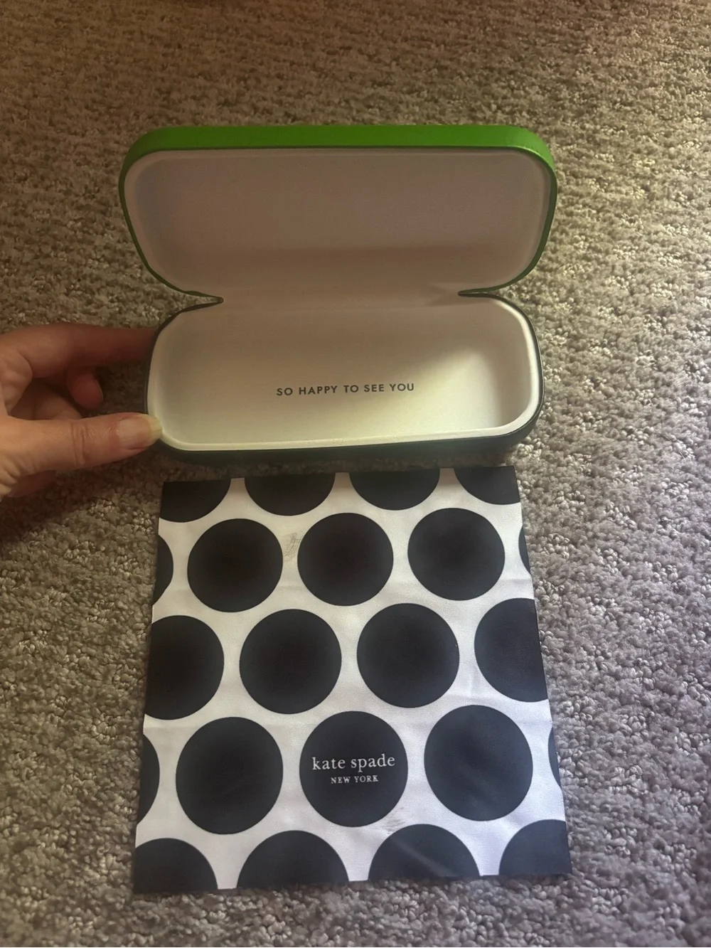 kate spade Eyeglasses + New York Green Hard Shell Travel Case